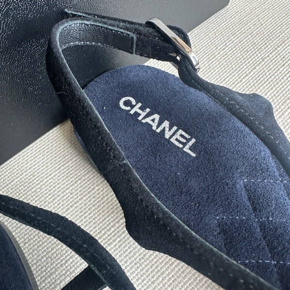 Navy Blue Chanel Sandals - Size 36 - Picture 4 of 5